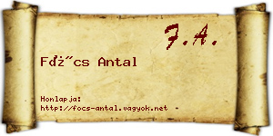 Föcs Antal névjegykártya